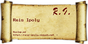 Reis Ipoly névjegykártya